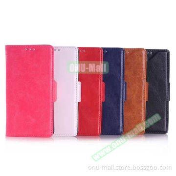 Oil Coated Pattern Wallet Style Leather Flip Cover Mobile Phone Case for Sony Xperia E3